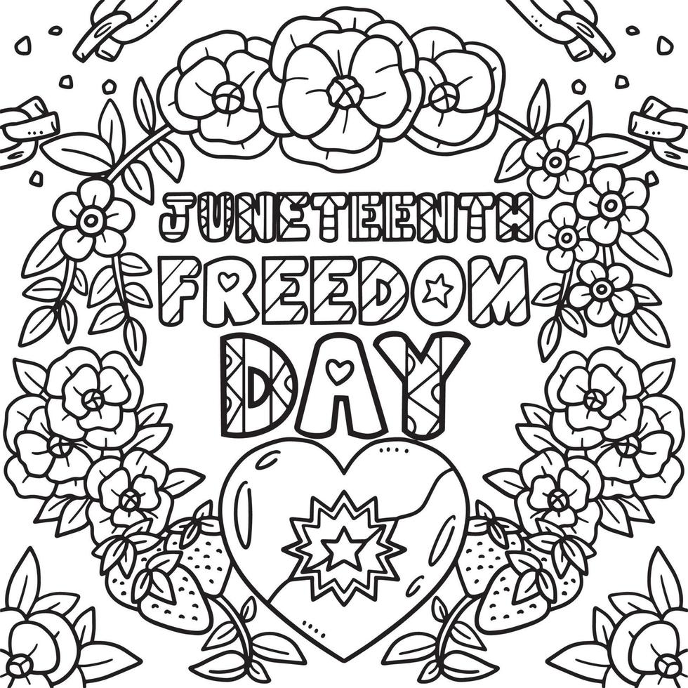 Juneteenth Freedom Day Coloring Page for Kids vector