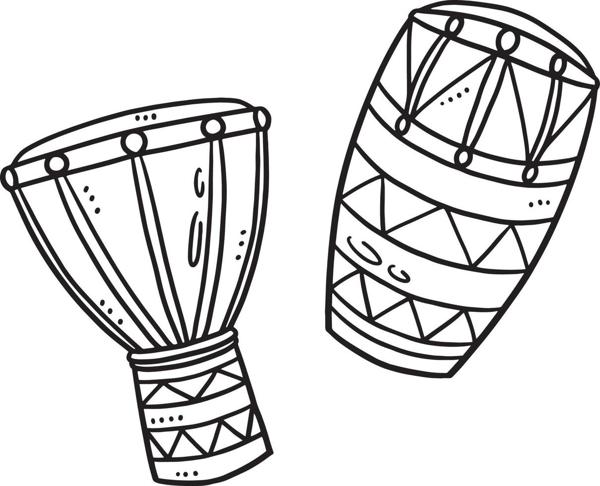 Djembe Isolated Coloring Page for Kids 22463921 Vector Art at Vecteezy