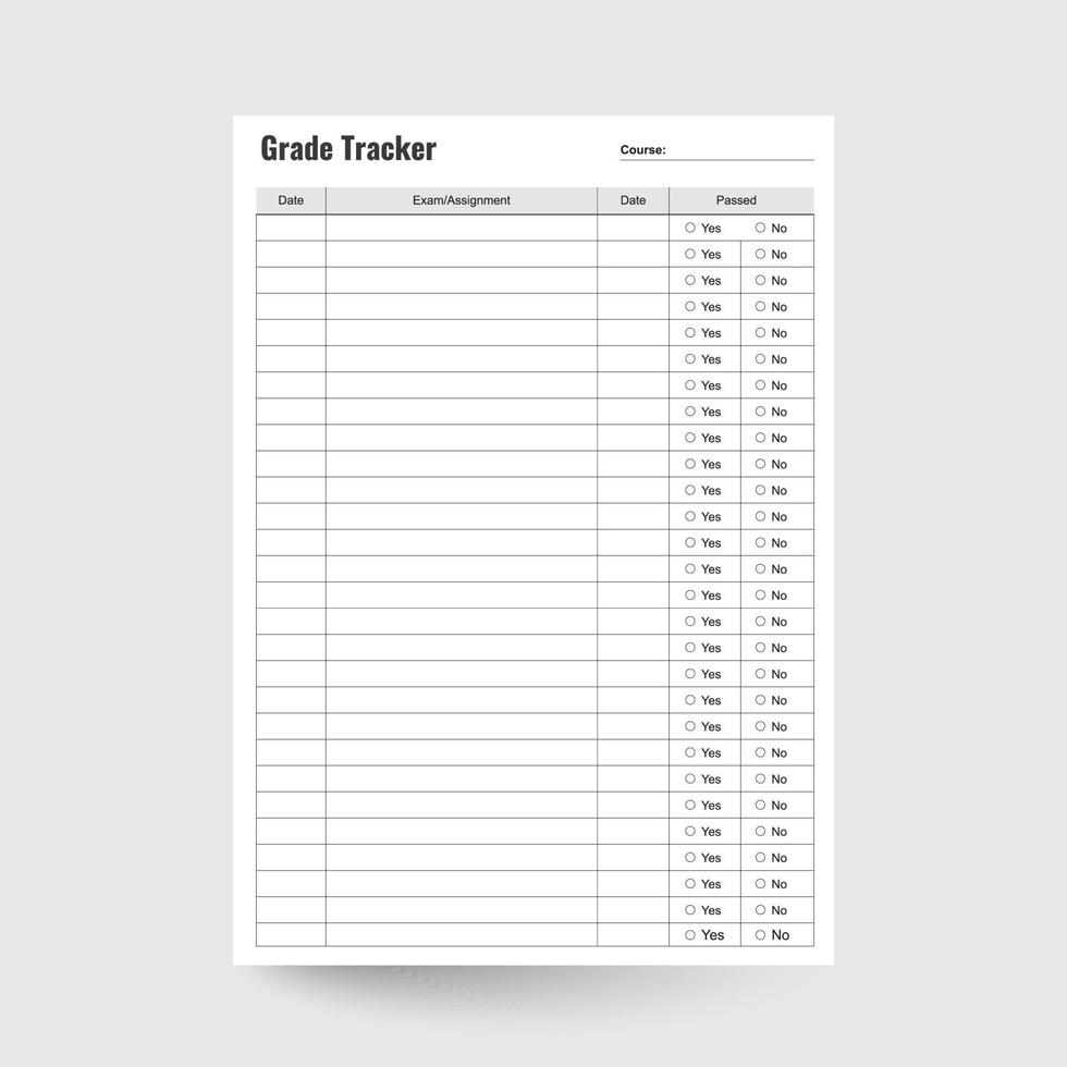 Grade Tracker,Grade Sheet,Assignment Tracker,Grade Chart,Collage Tracker,Homework Tracker,Grade Keeper,Student Tracker,exam tracker,Class Tracker,College Planner,University Tracker vector