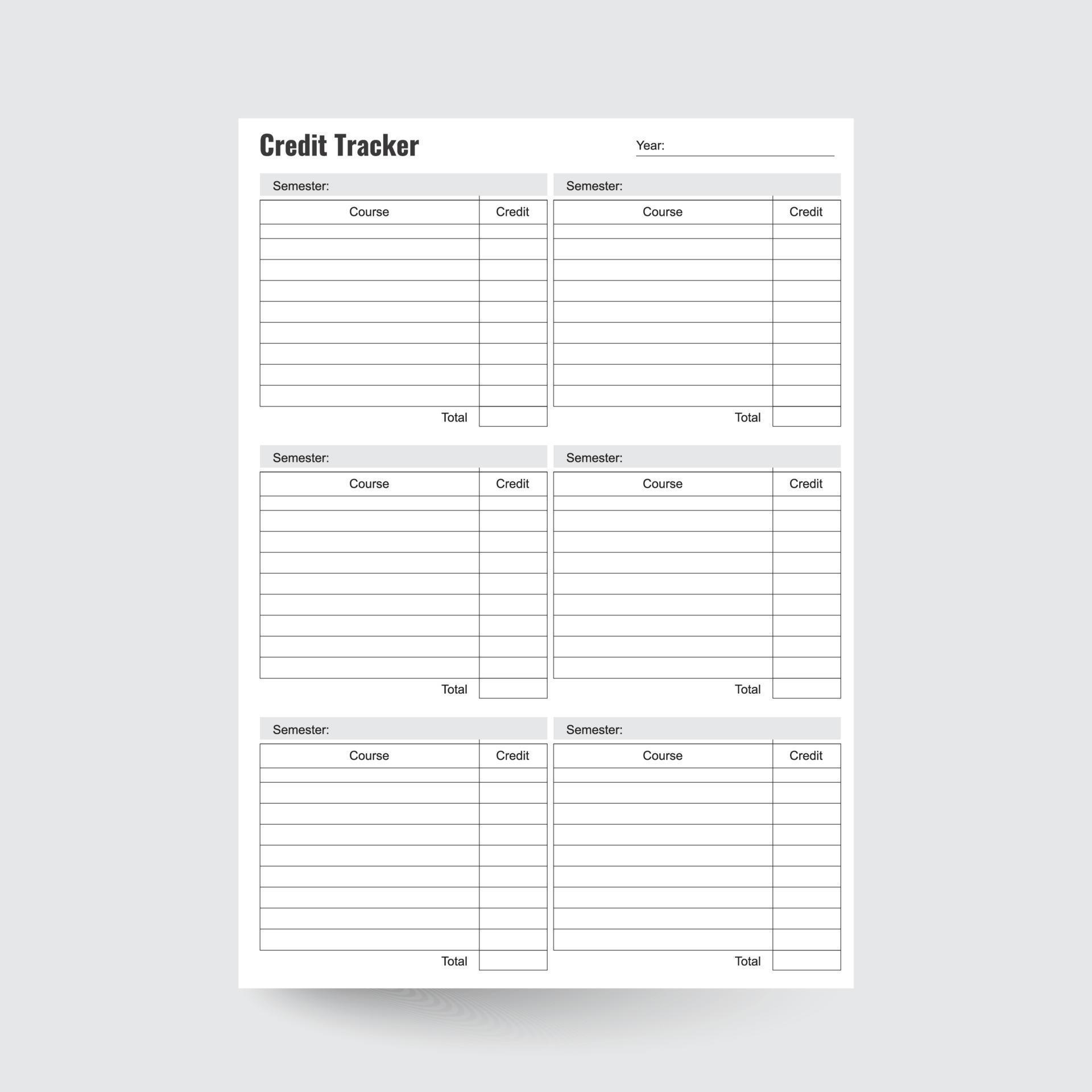 Credit Tracker Graduation Planner Course Credit Tracker College Tracker Credit Tracker Graduation Planner Course Credit Tracker College Tracker