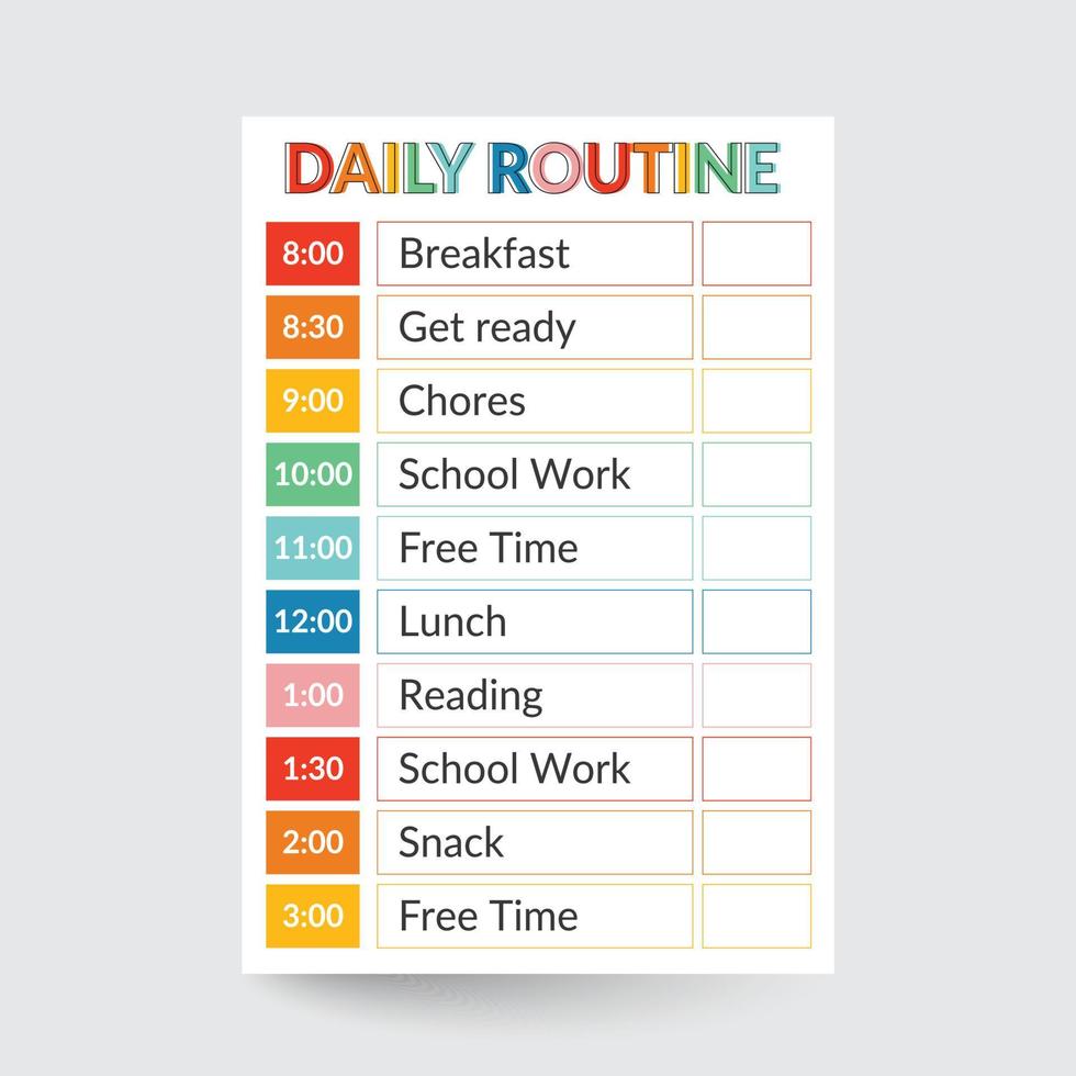 Kids Routine Chart,Daily Routine,Morning Routine,Kids Routine Chart,Kids Daily Schedule,Routine Tracker,Daily Task Tracker,Daily Organizer vector