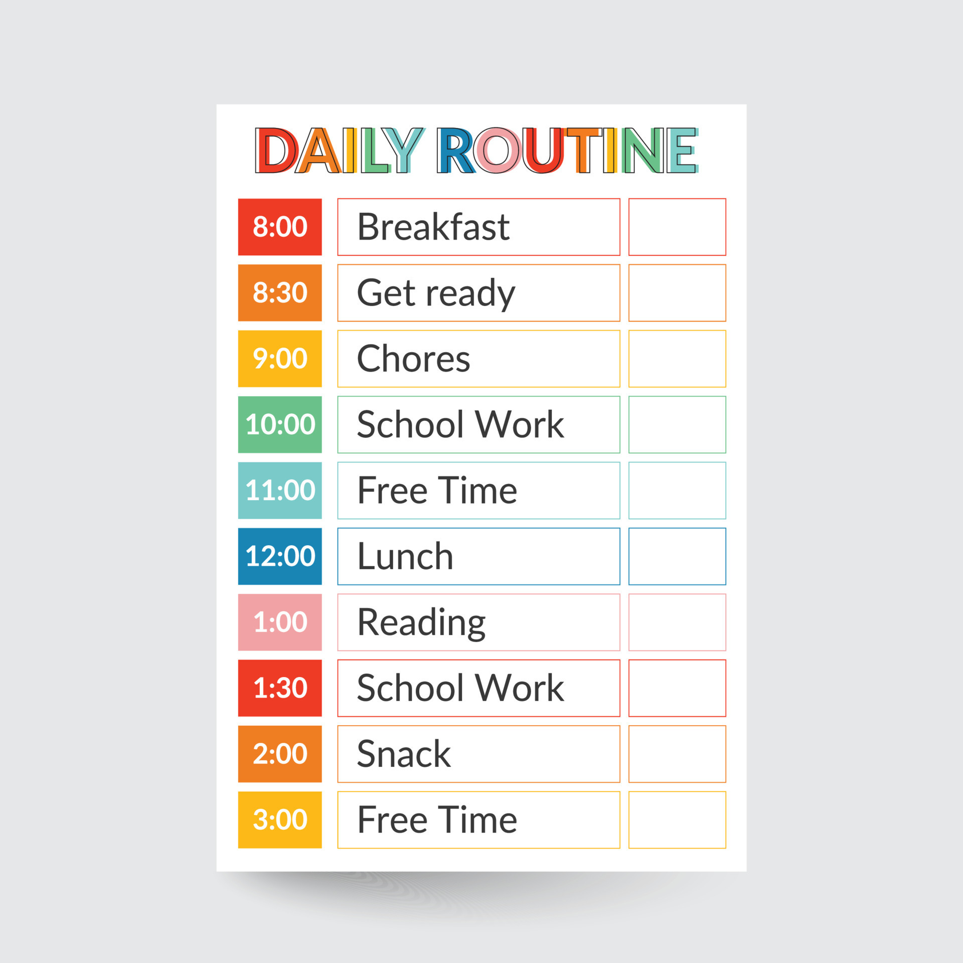 Kids Routine Chart Daily Routine Morning Routine Kids Routine Chart 