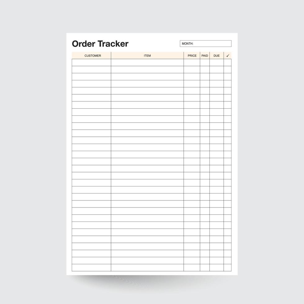 Order Tracker,Purchase Tracker,Order Form,Spending Tracker,Order Form Template,Order Log,Order List,Order Tracker Form,Business Form,Tracking Order,Order Form Worksheet vector