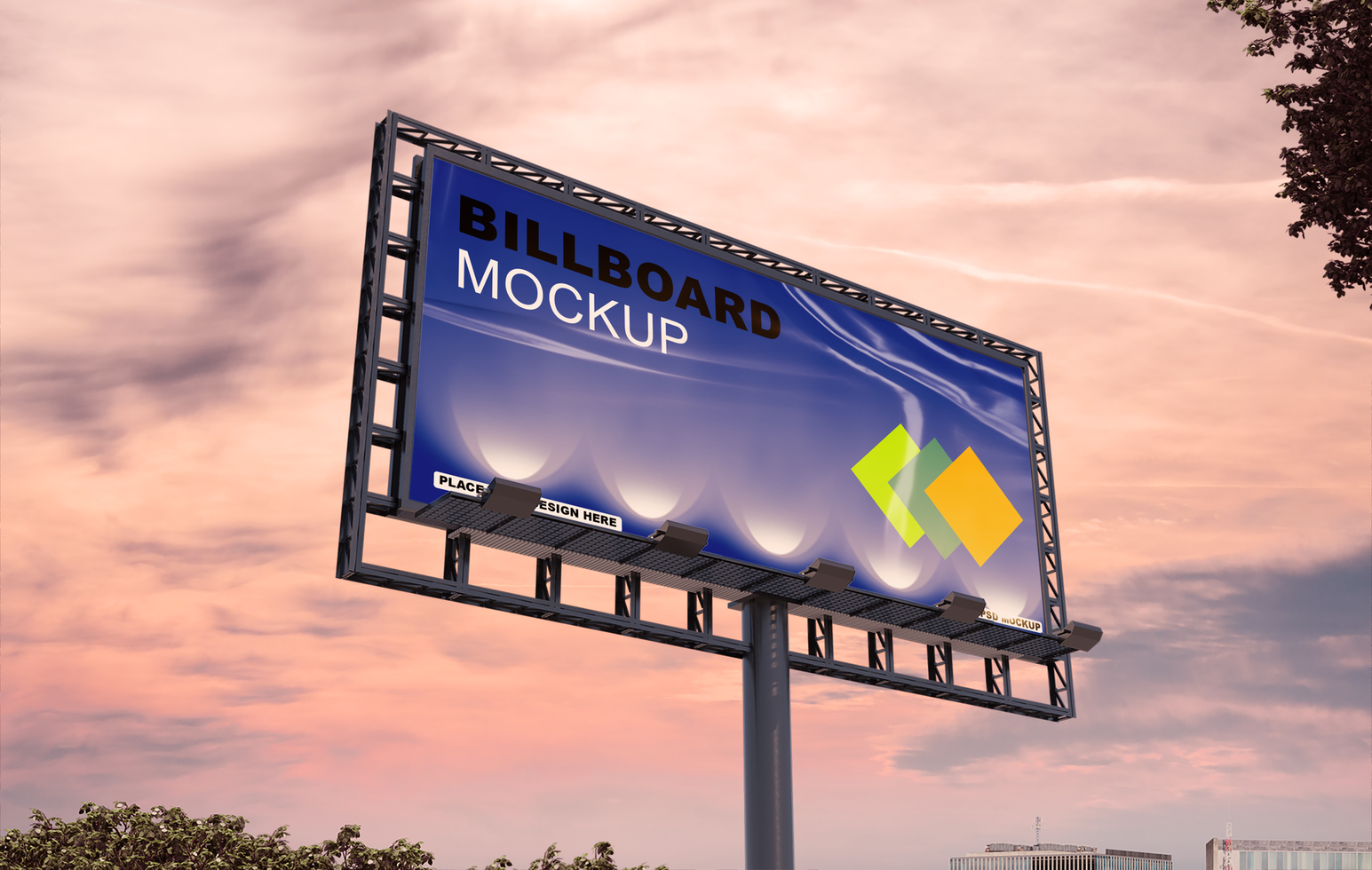 Billboard sign mockup design psd