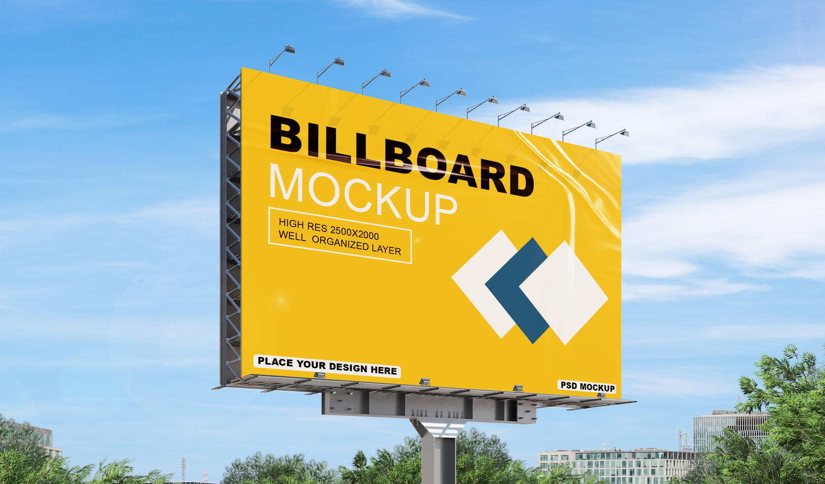 Billboard sign mockup design psd