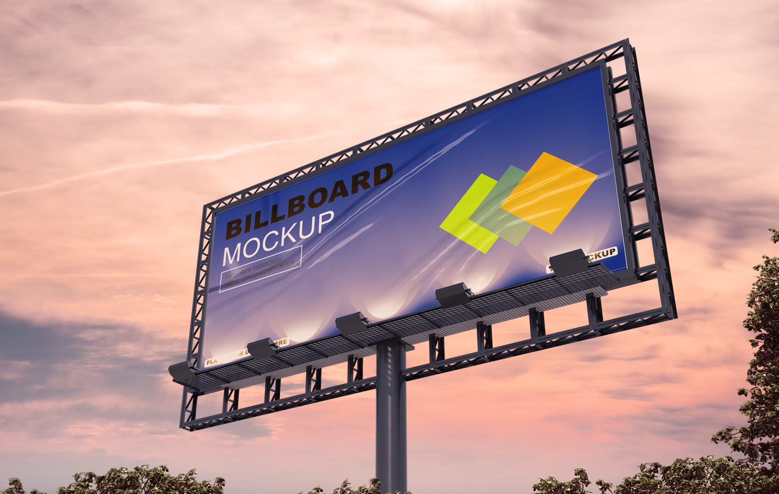 Billboard sign mockup design psd