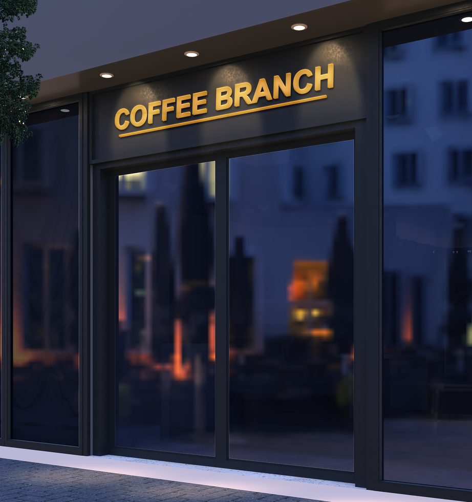 front store logo mockup psd