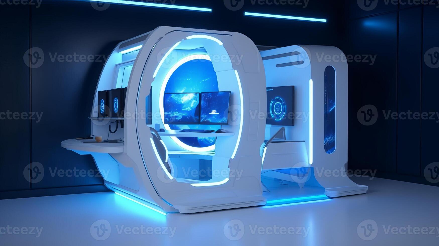 3d game station with colorful light, cartoon - photo