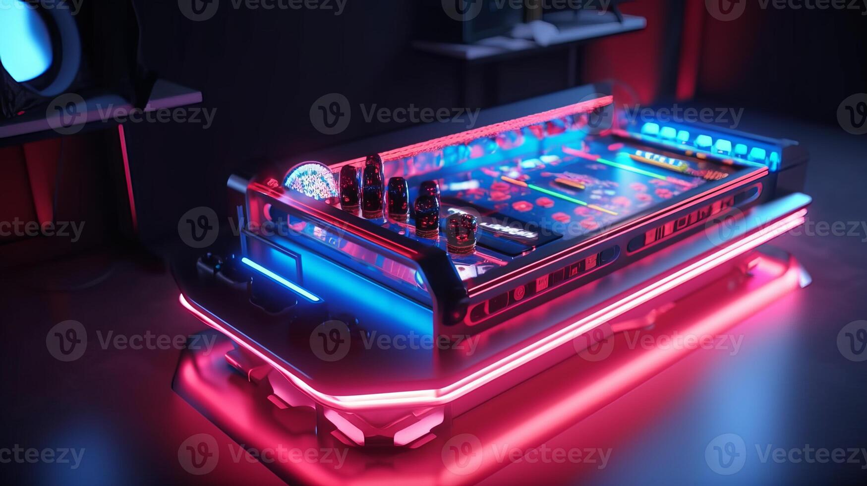 3d game station with colorful light, cartoon - photo