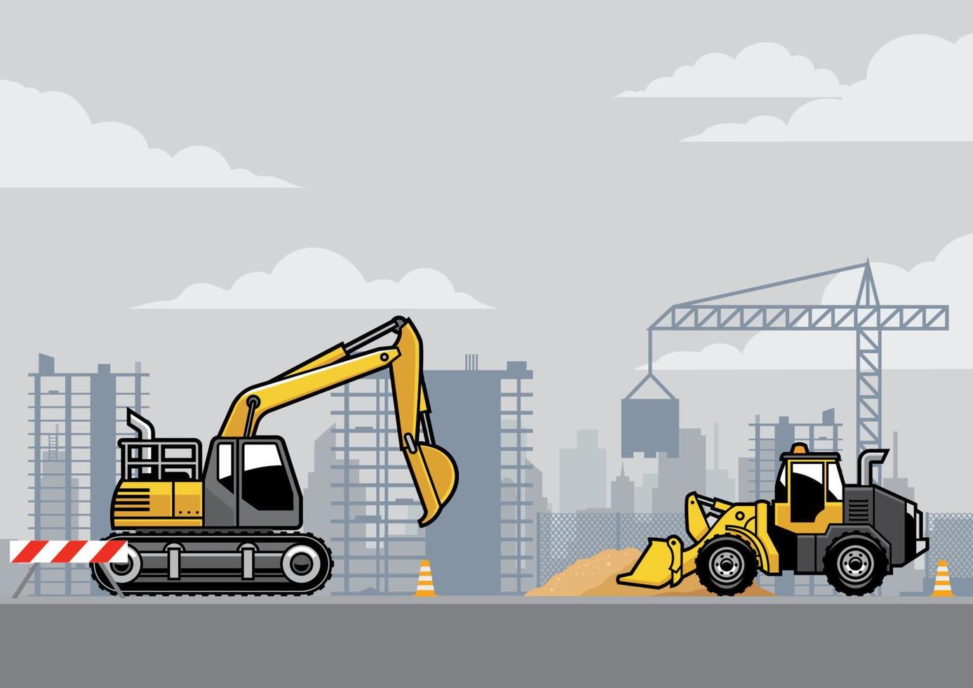 building construction site vector