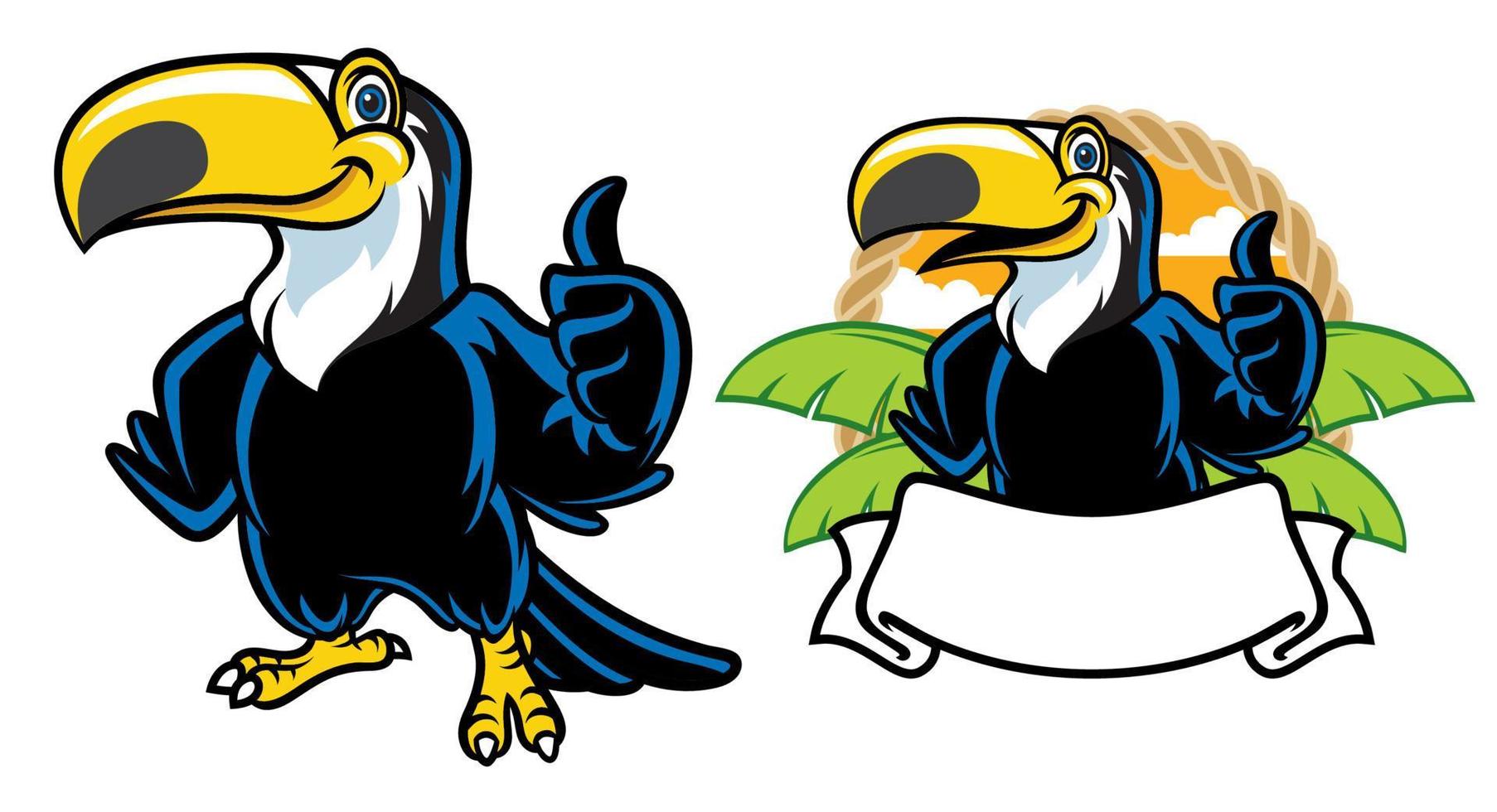 happy toucan cartoon set vector