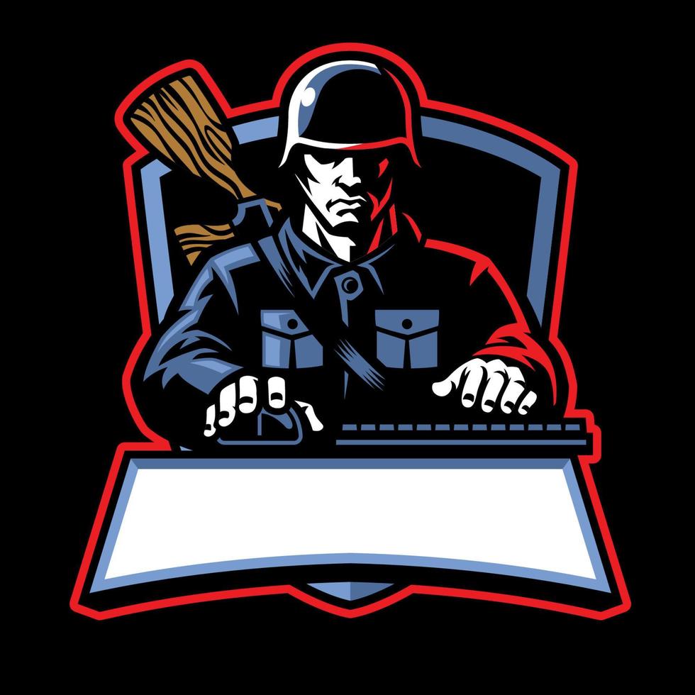 soldier esport mascot vector