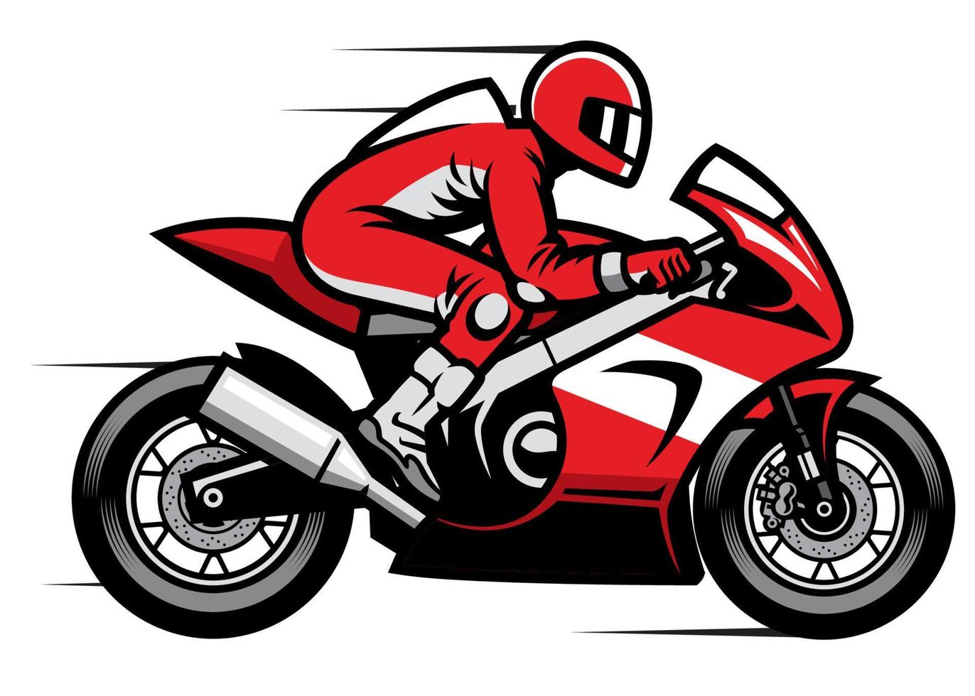 sport motorbike racer riding fast vector