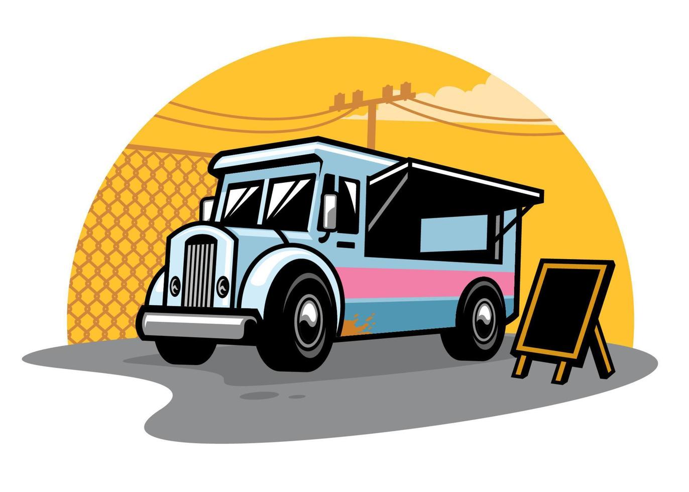 street food truck vector