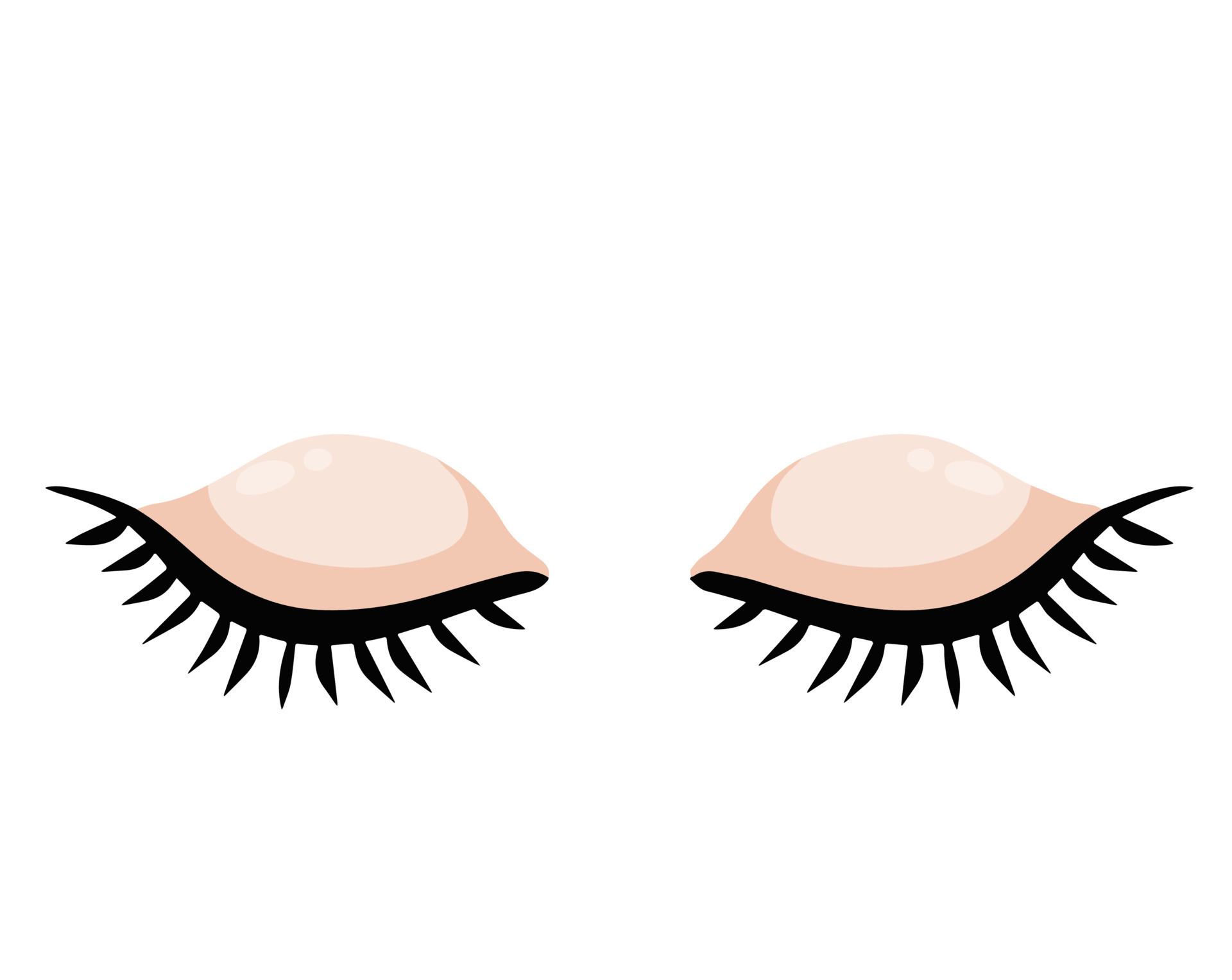 Two Closed eye. Detail of face. Eyelid with eyelashes. Flat cartoon  illustration isolated on white background 22464689 Vector Art at Vecteezy