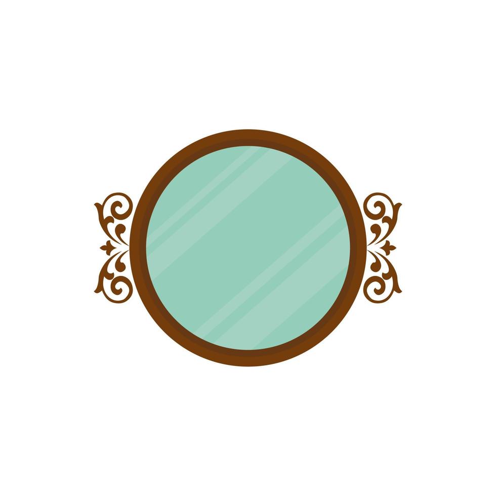 antique mirror vector illustration. vintage mirror flat design