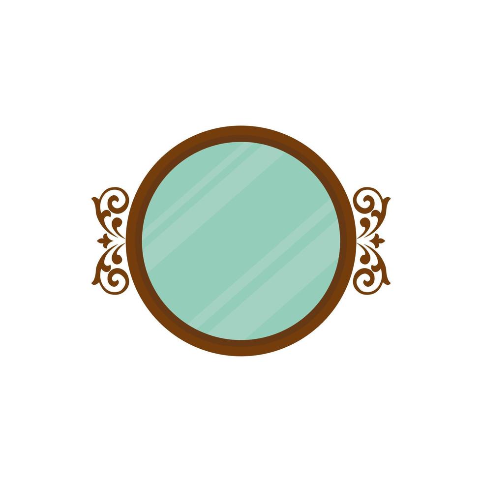 antique mirror vector illustration. vintage mirror flat design