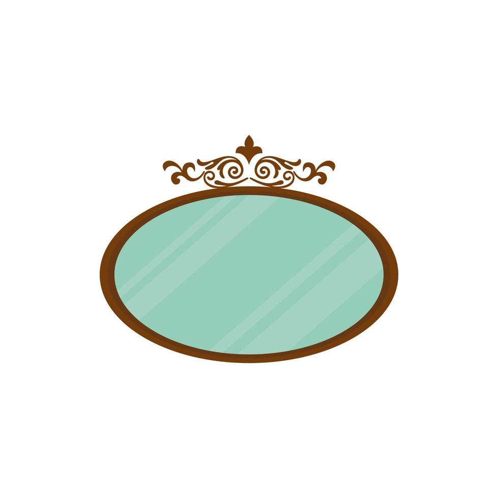 antique mirror vector illustration. vintage mirror flat design