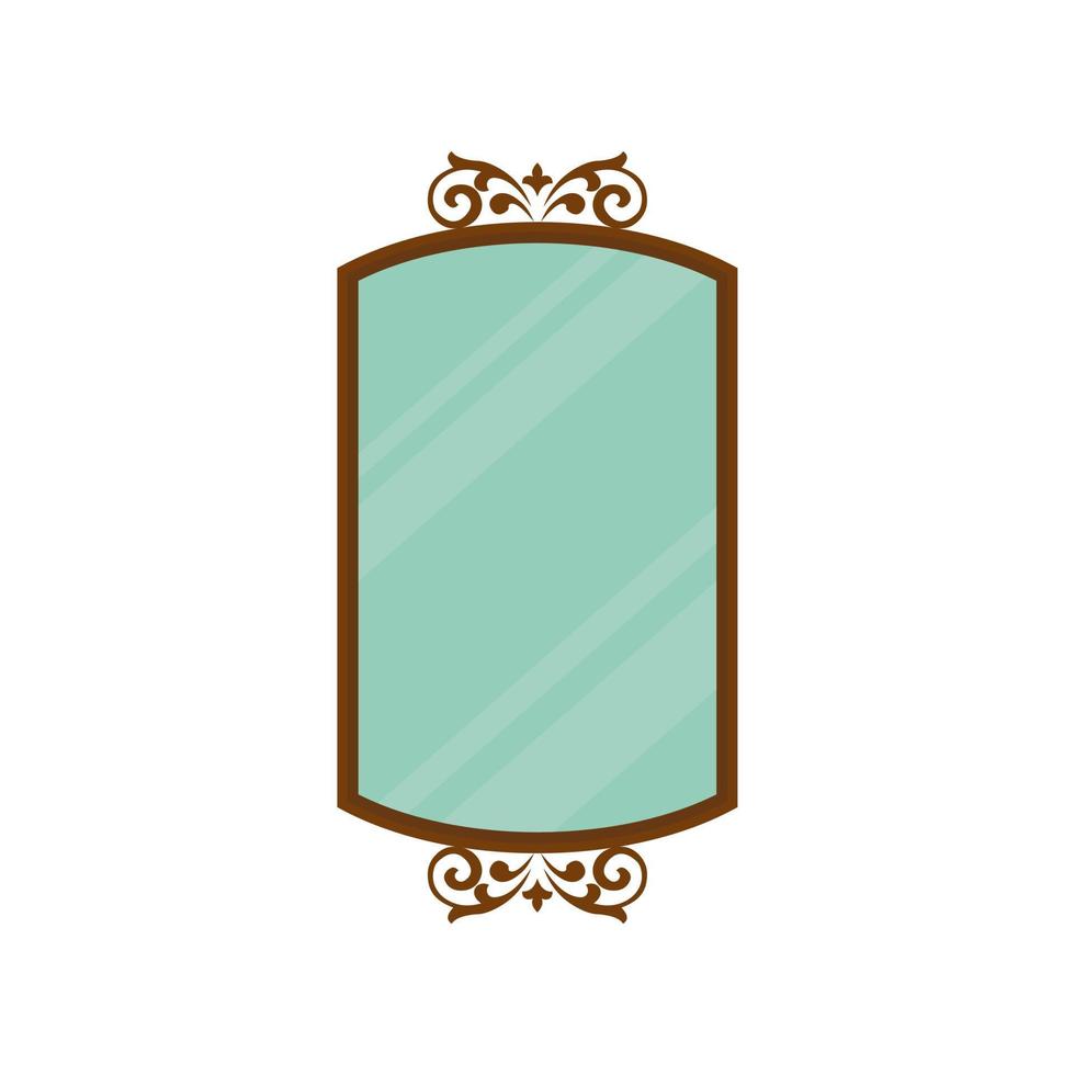 antique mirror vector illustration. vintage mirror flat design