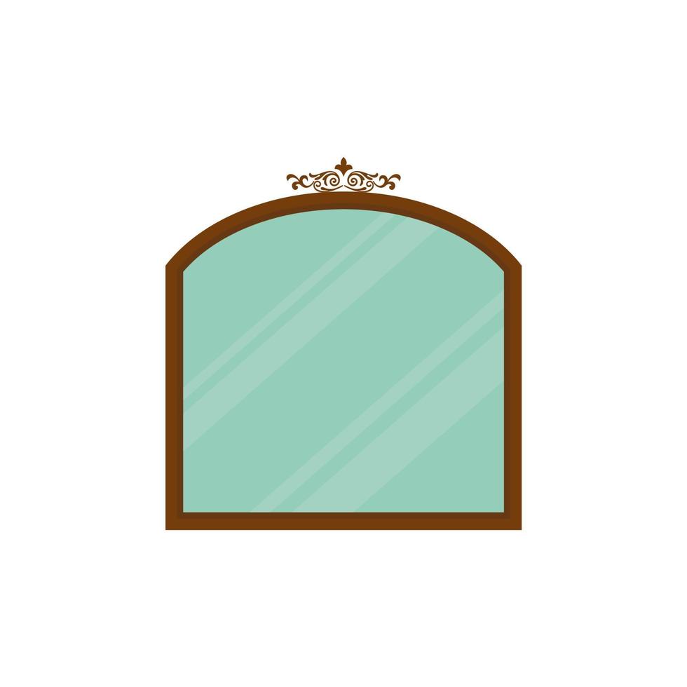 antique mirror vector illustration. vintage mirror flat design