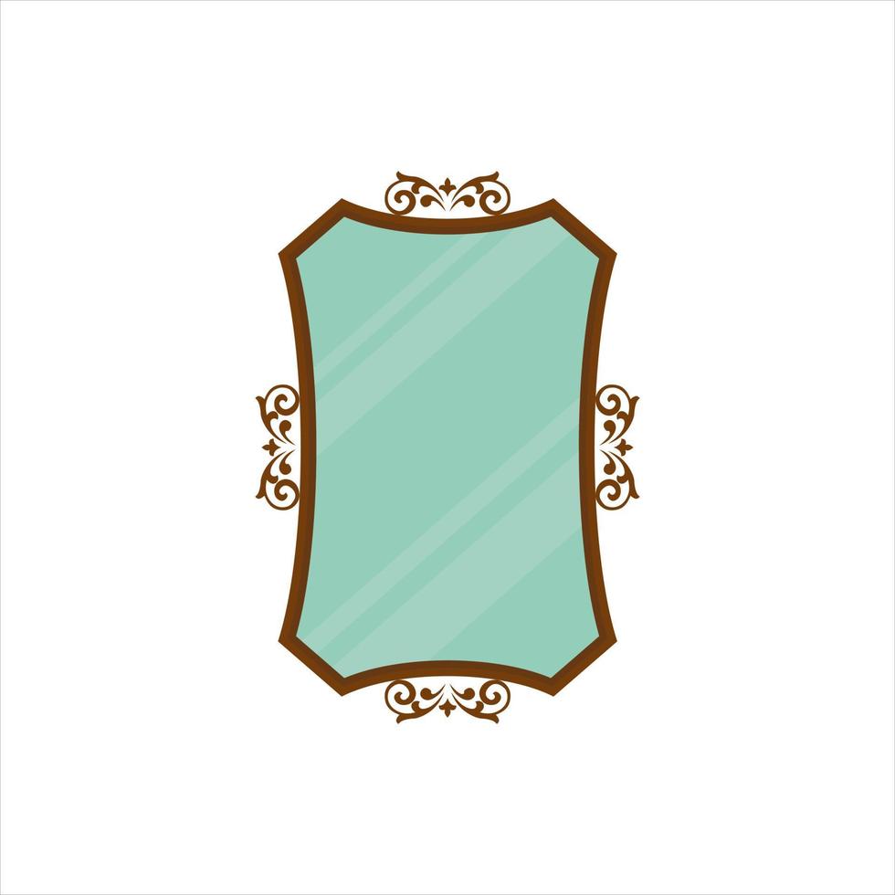 antique mirror vector illustration. vintage mirror flat design