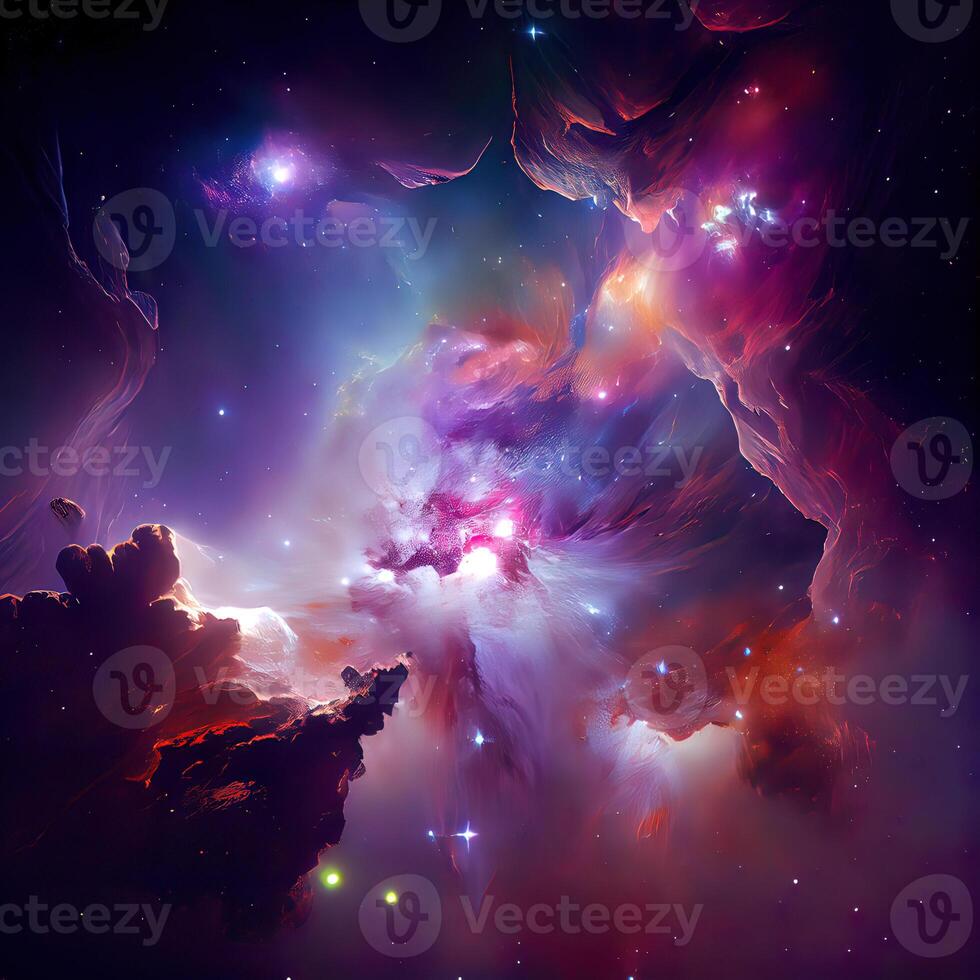 Deep Space Nebula Background - photo