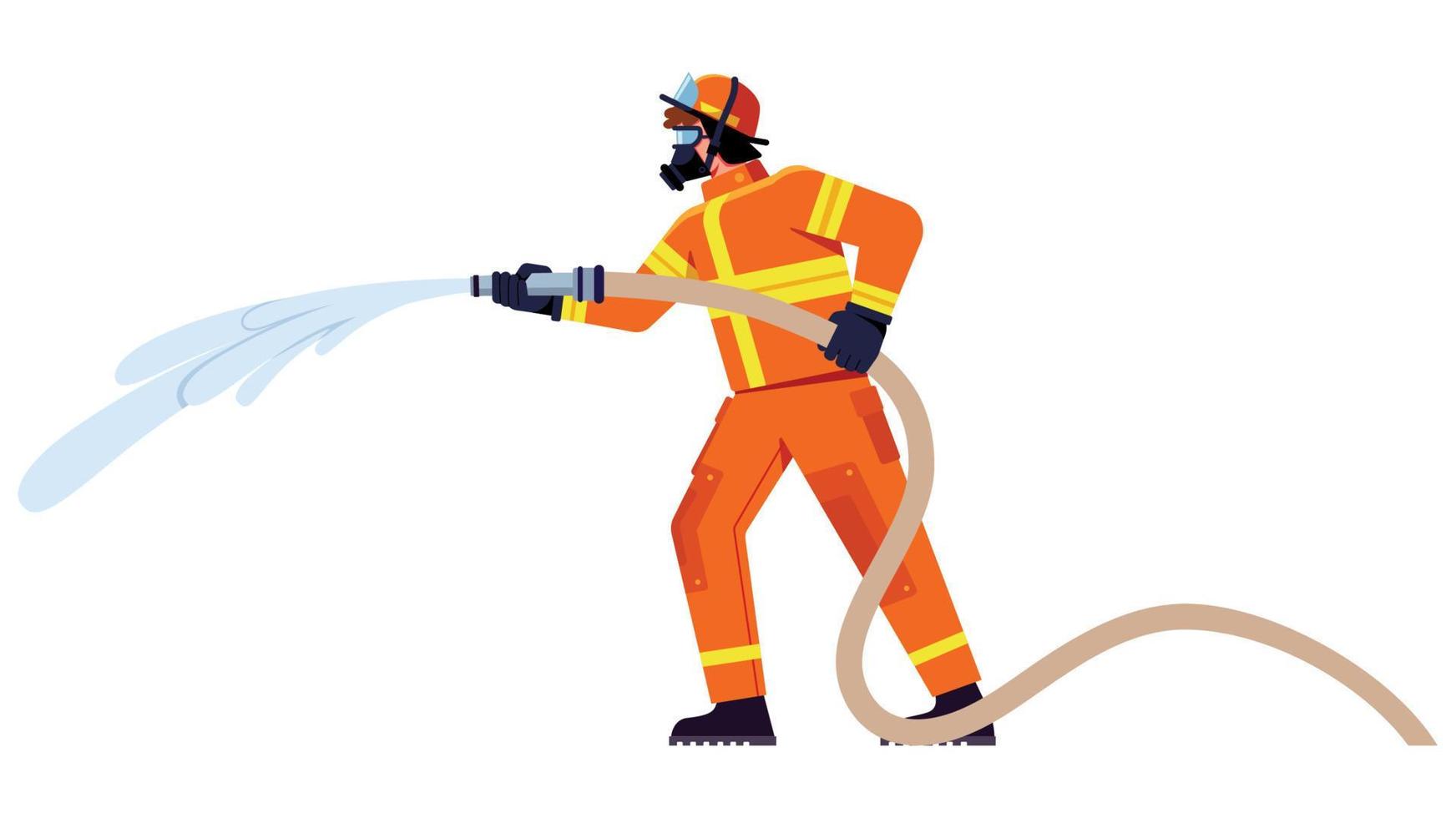 Firefighter on White vector