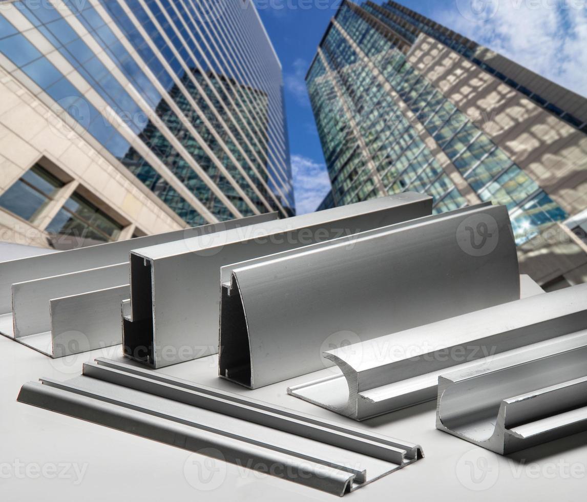 Aluminum profile for window, door, bathroom box photo