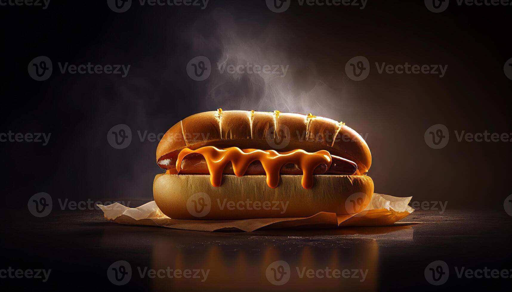 Hot and Fresh tasty delicious hotdog. . photo