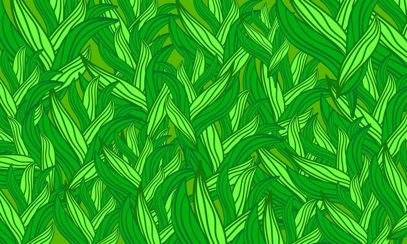 tropical  green grass leaves vector background