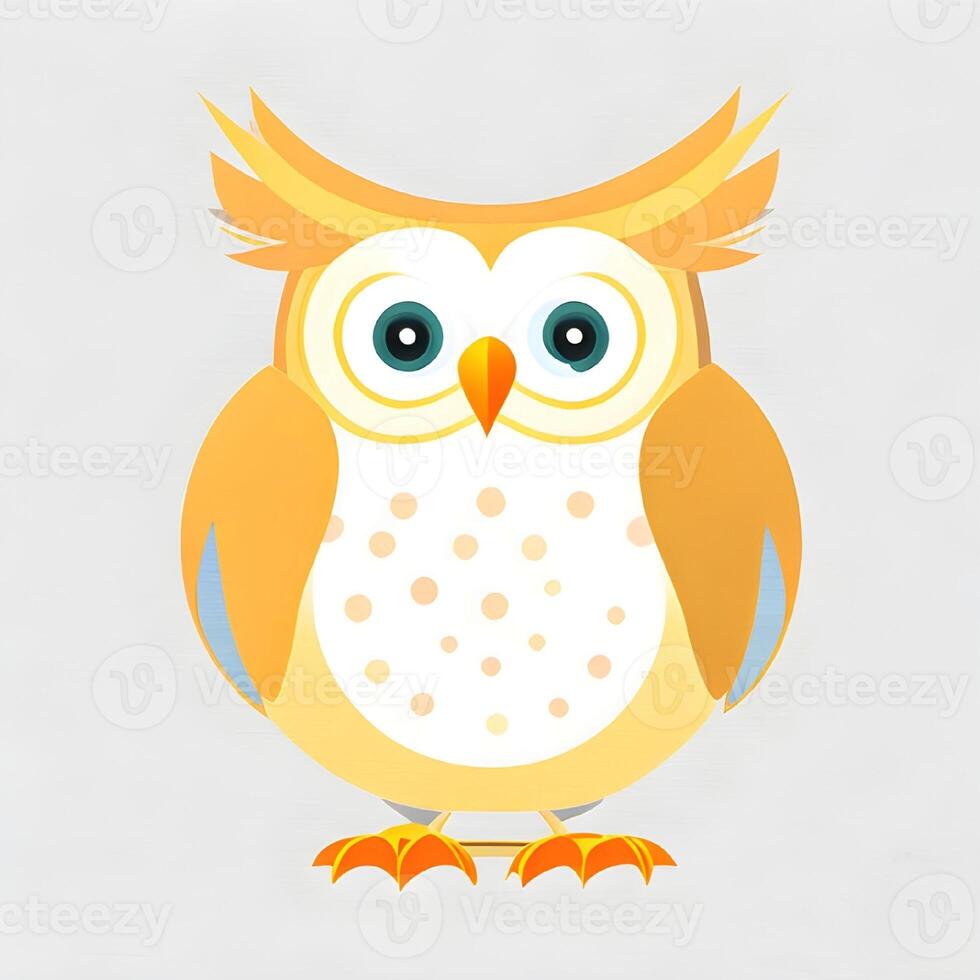 Owl drawing. The illustration was created using . photo