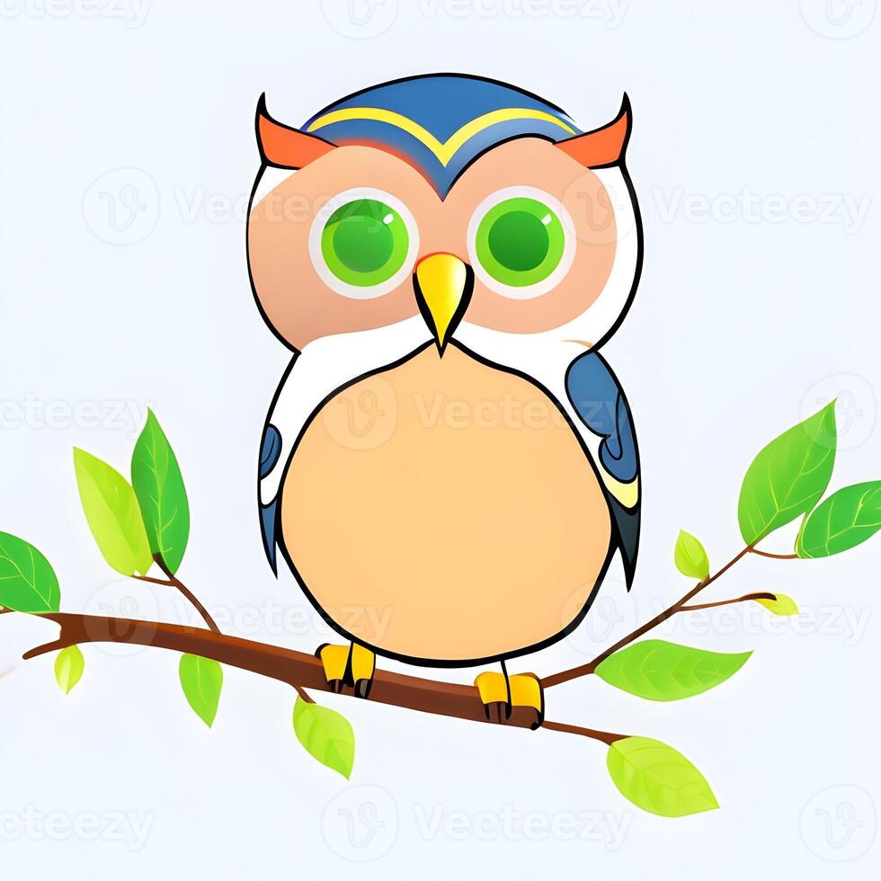 Owl drawing. The illustration was created using . photo