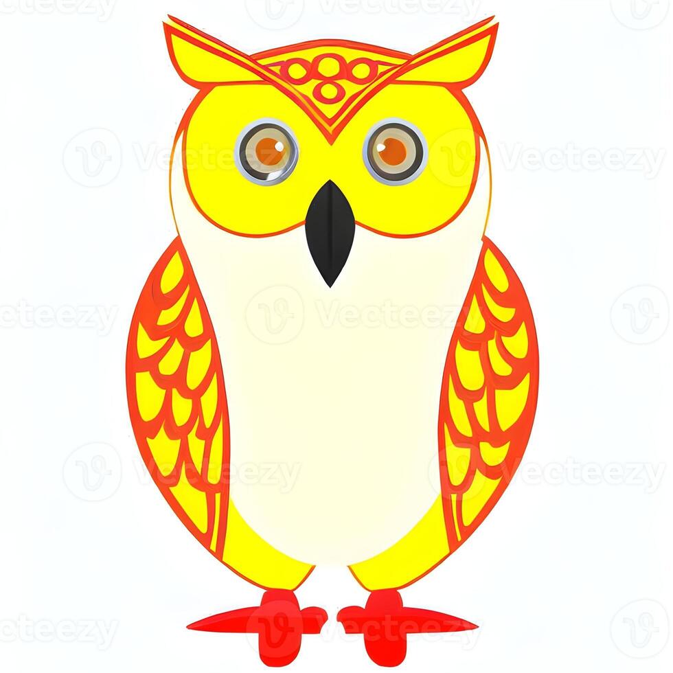 Owl drawing. The illustration was created using . photo