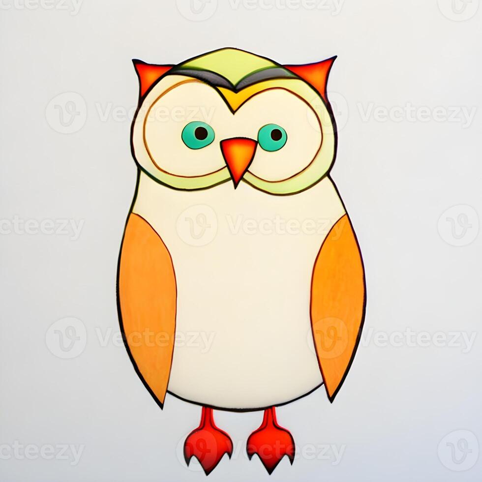 Owl drawing. The illustration was created using . photo