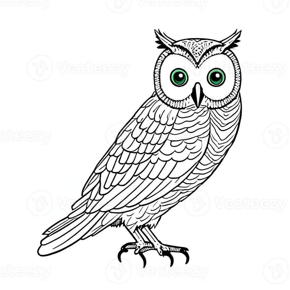 Owl drawing. The illustration was created using . photo