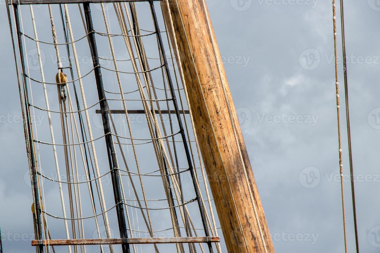 rigging and mast on a tall ship photo