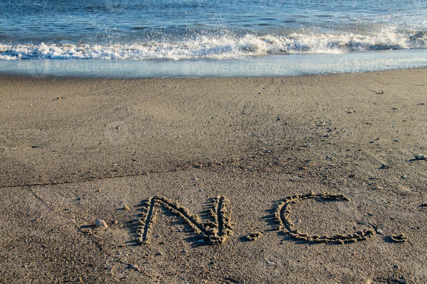 N.C. written in the sand on a North Carolina Beach photo