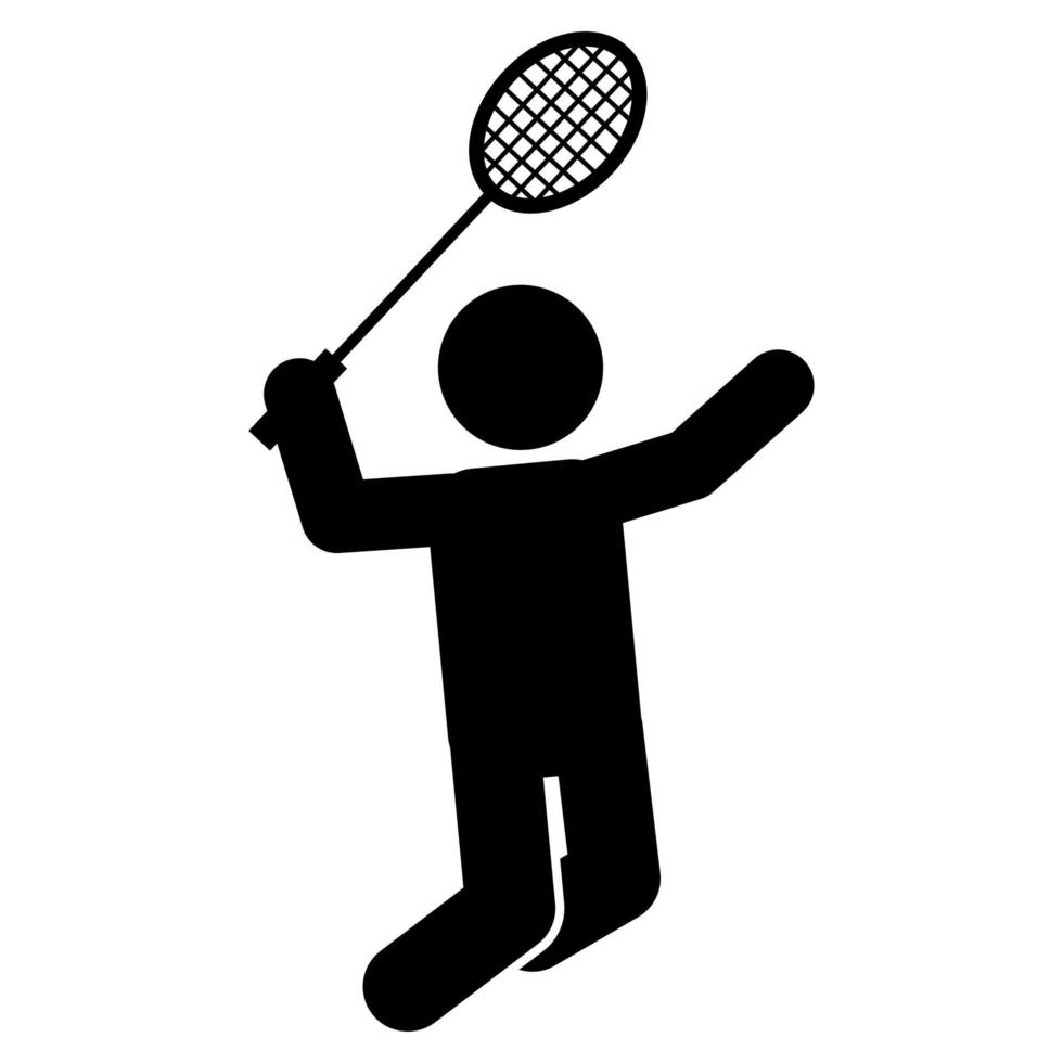 Stick figure or pictogram representation of badminton sport vector