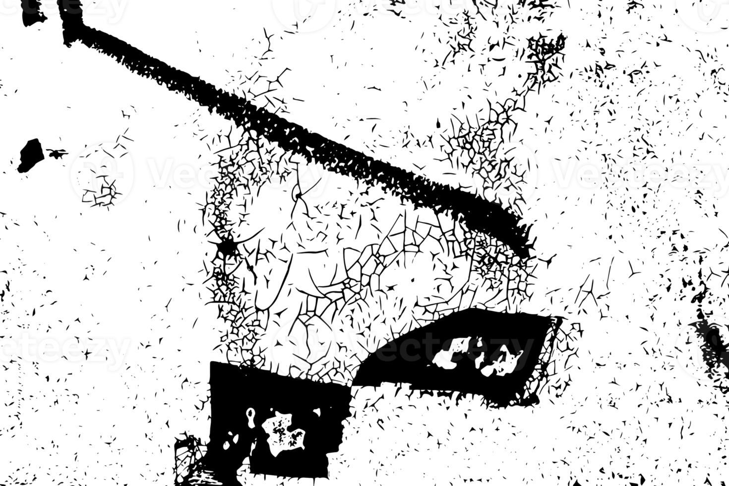 Rustic grunge texture with grain and stains. Abstract noise background. PNG graphic illustration with transparent background.