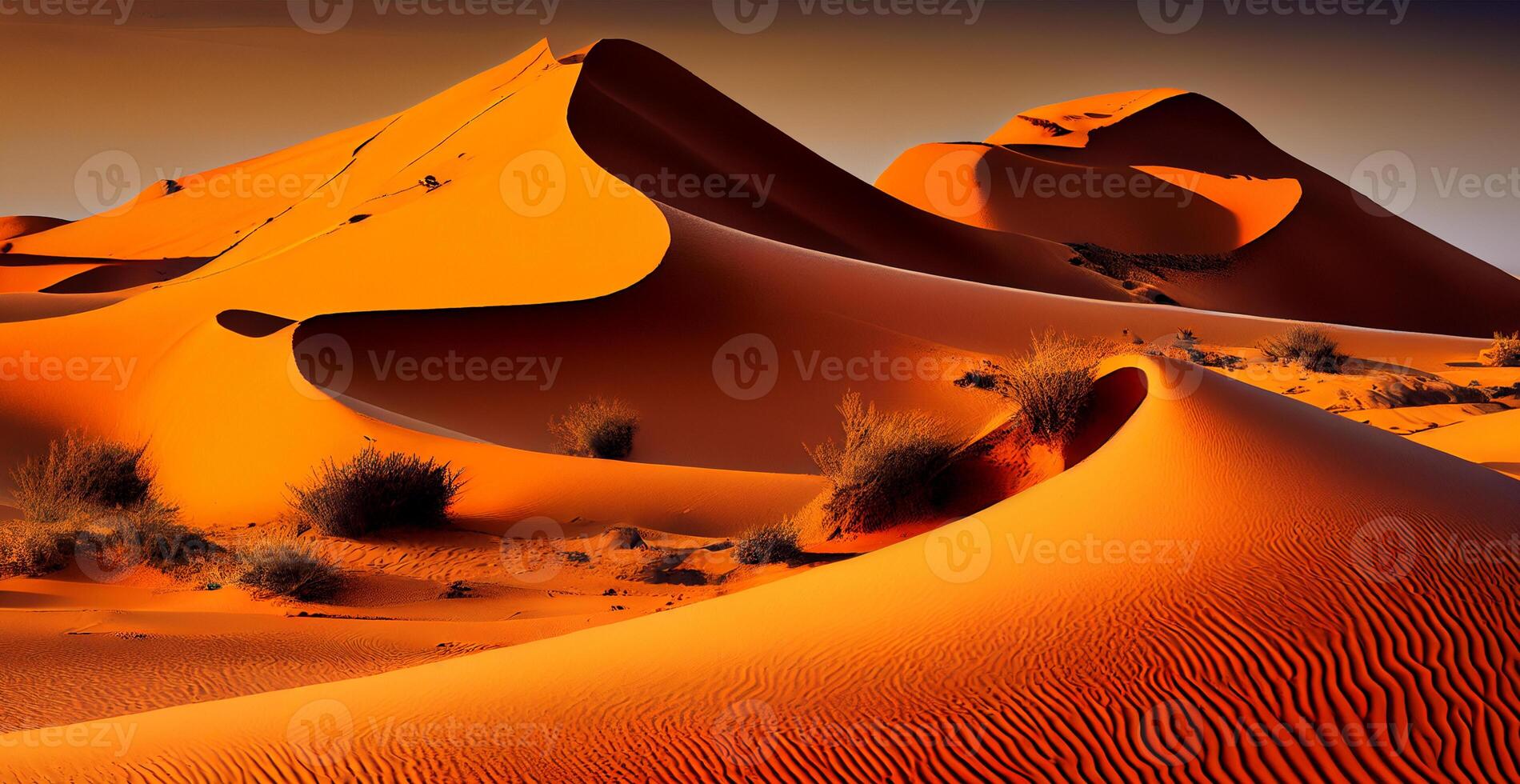 brillante abrasador Dom en el Desierto - ai generado imagen foto