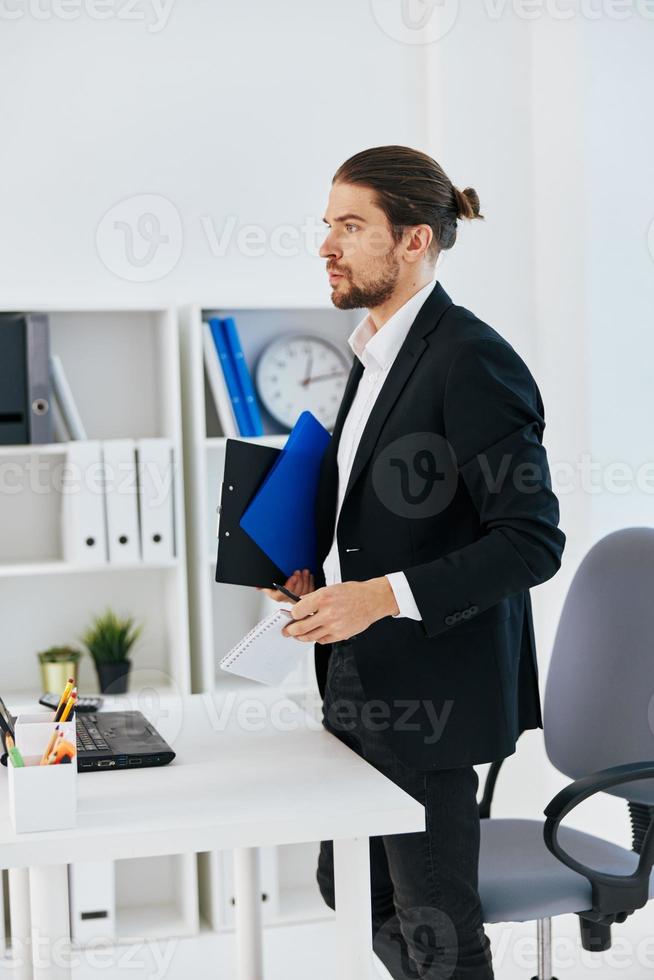 businessmen workflow in the office documents emotions boss photo