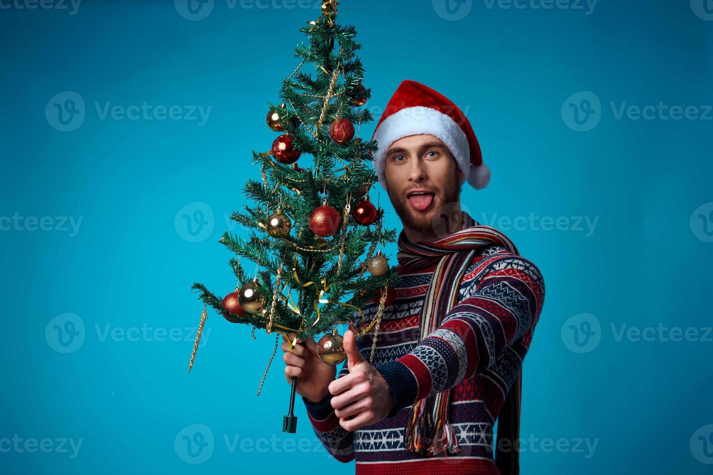 handsome man in New Year's clothes advertising copy space studio posing photo