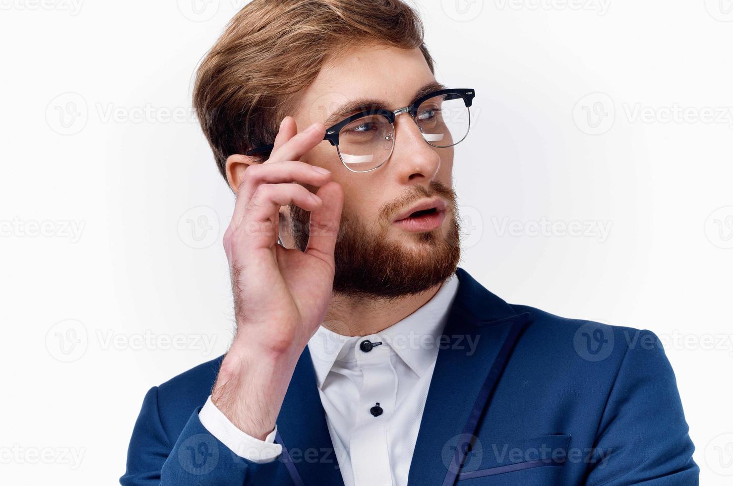 business man in girl suit with office close-up photo