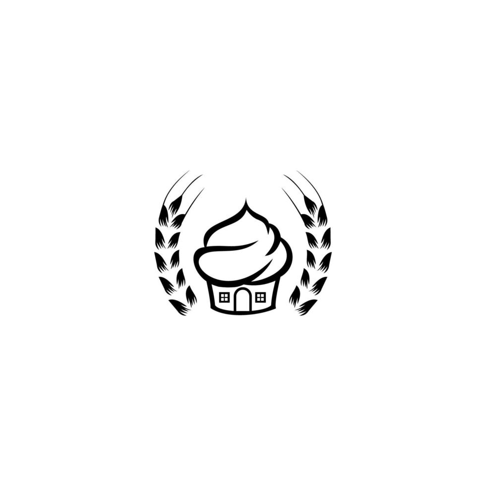 ikon cup cake, Bakery Label, Baker Logo, Pie Icon, Baking Logo vector