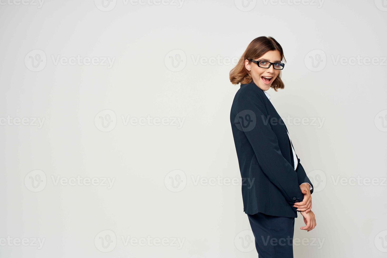 cheerful business woman work successful manager photo