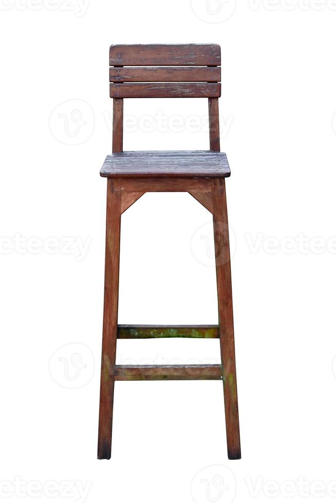 Wooden  bar chair isolated. photo