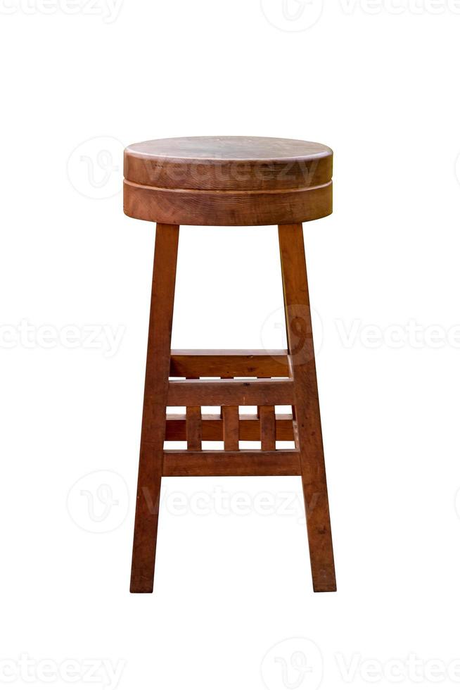 Wooden  bar chair isolated. photo