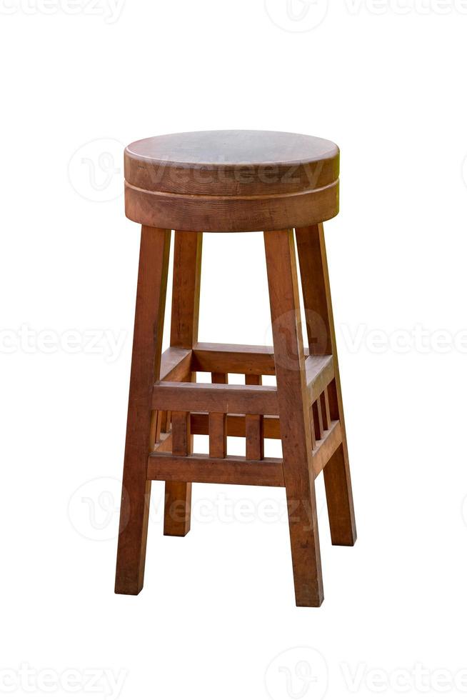 Wooden  bar chair isolated. photo