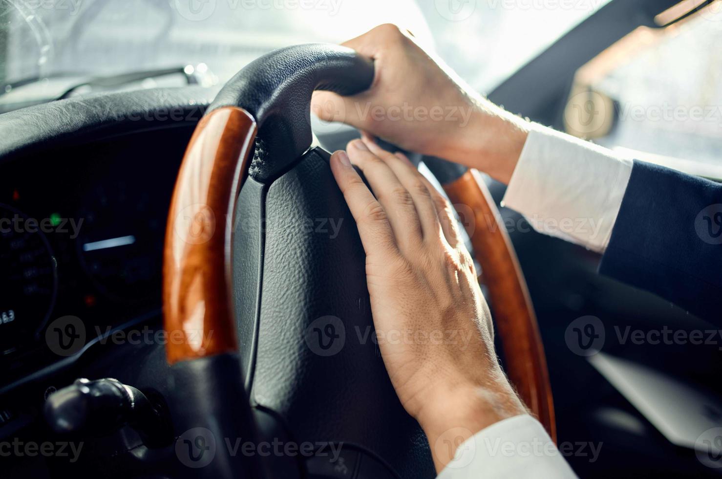 emotional man Driving a car trip luxury lifestyle rich photo