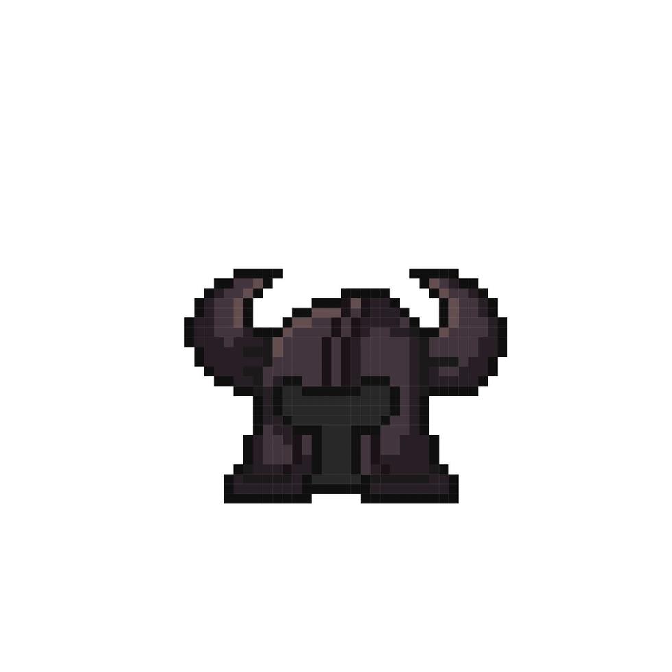 black helm in pixel art style vector